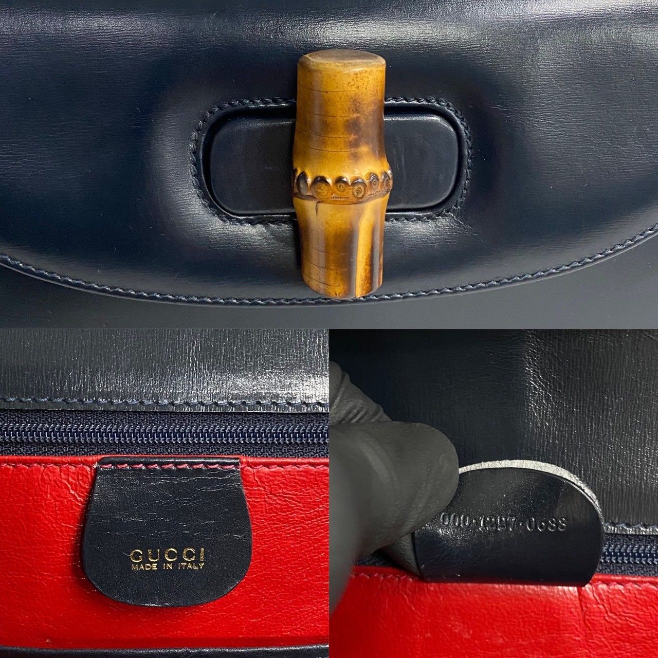 ほぼ未使用 鏡付 GUCCI グッチ オールドグッチ ヴィンテージ バンブー