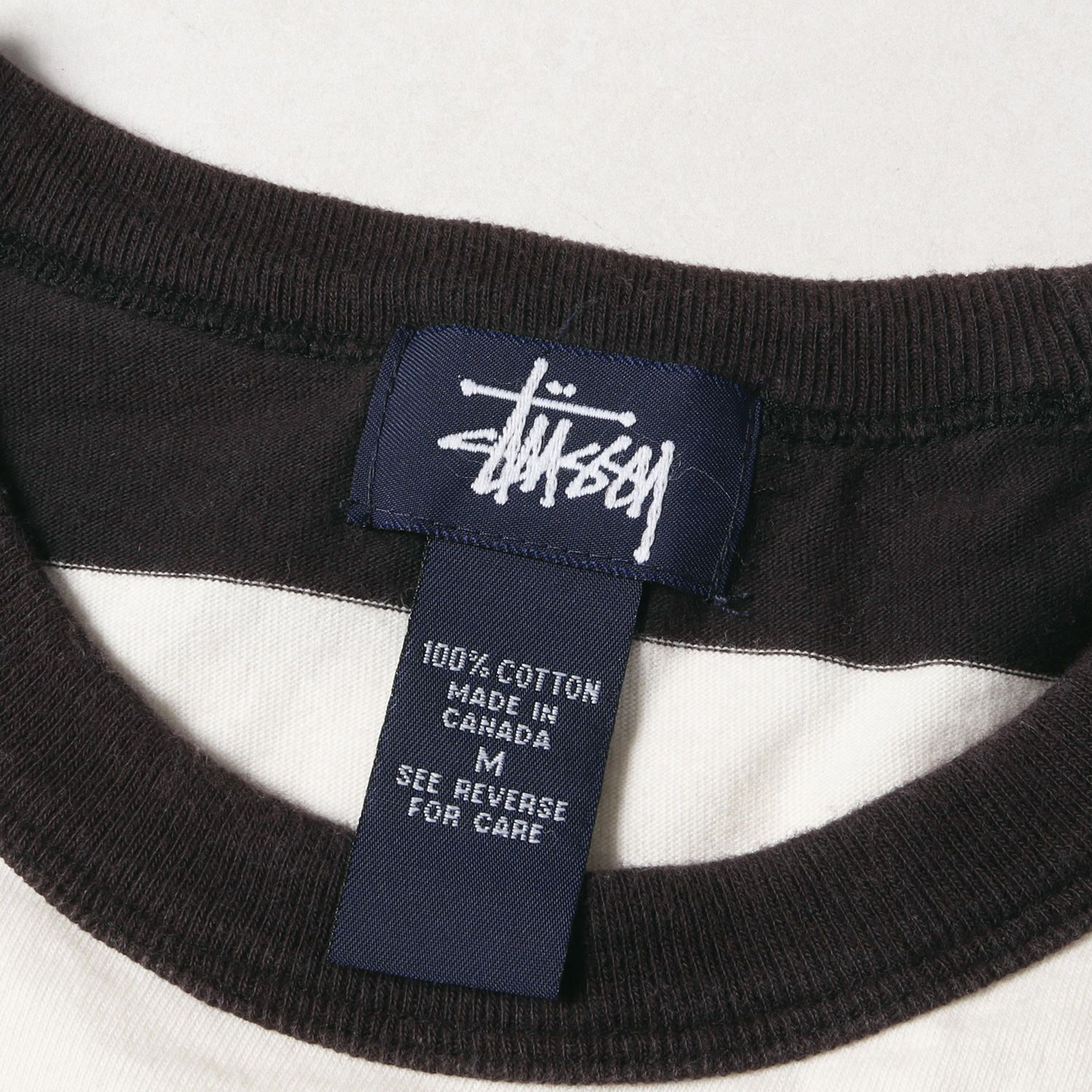STUSSY ステューシー Tシャツ サイズ:M 00s ワイドボーダー ロング 