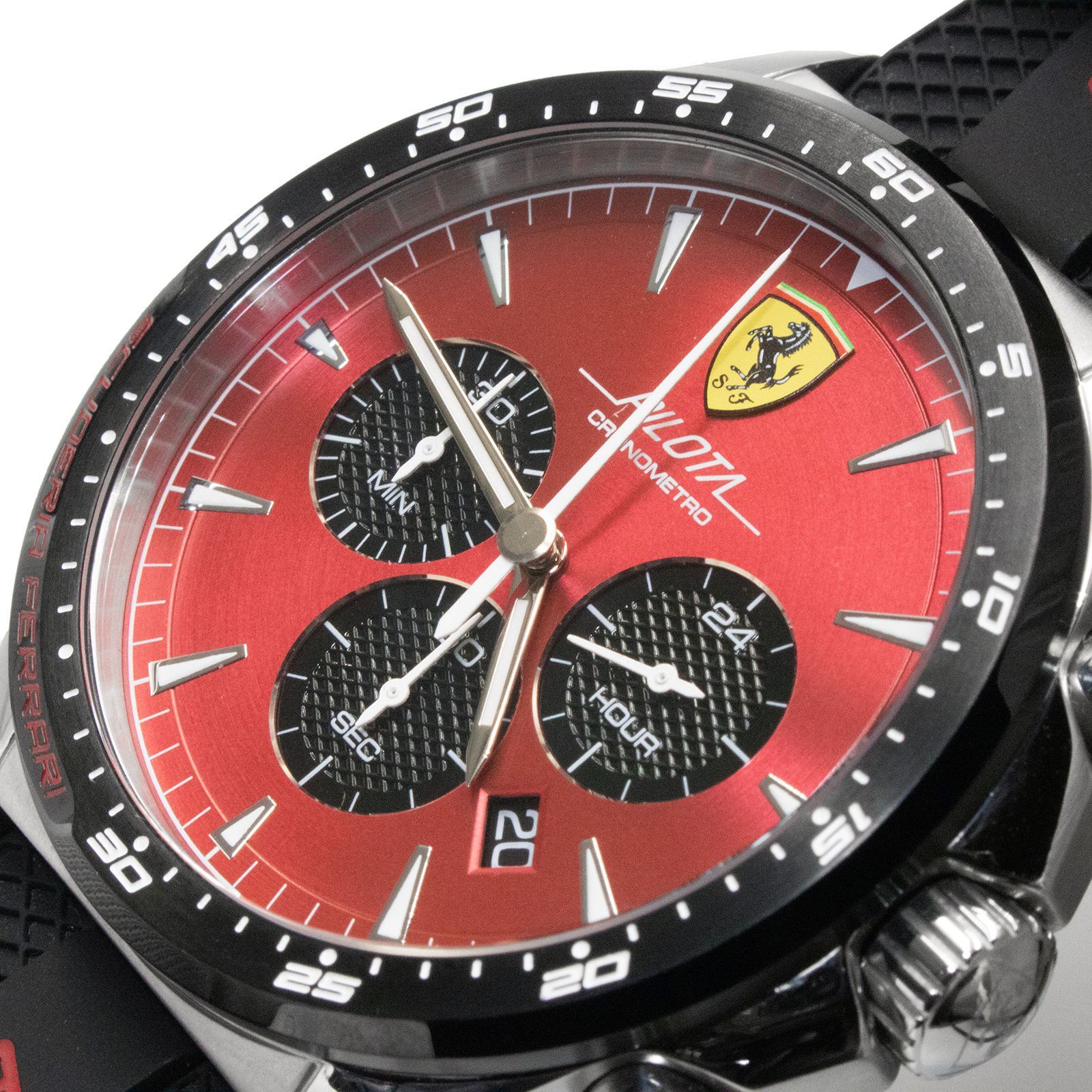 フェラーリ 腕時計 新品同様 クオーツ 赤 メンズ カヴァリーノ 馬 輸入