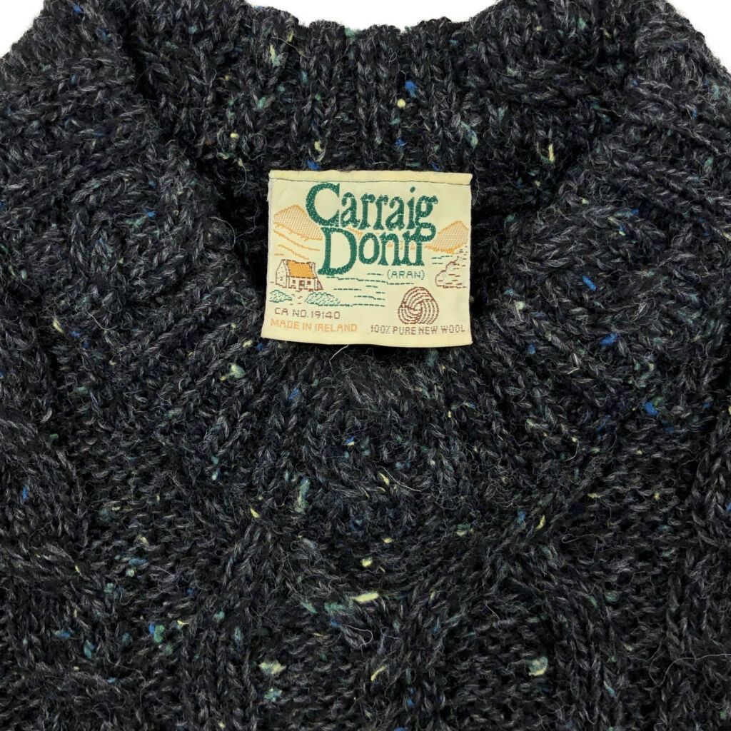 90年代 アイルランド製 CARRAIG DONN アランニット ウールセーター 90 