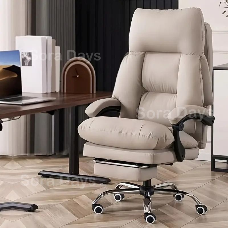 送料無料 チェア レザー ベージュ オフィスチェア デスクチェア 椅子 
