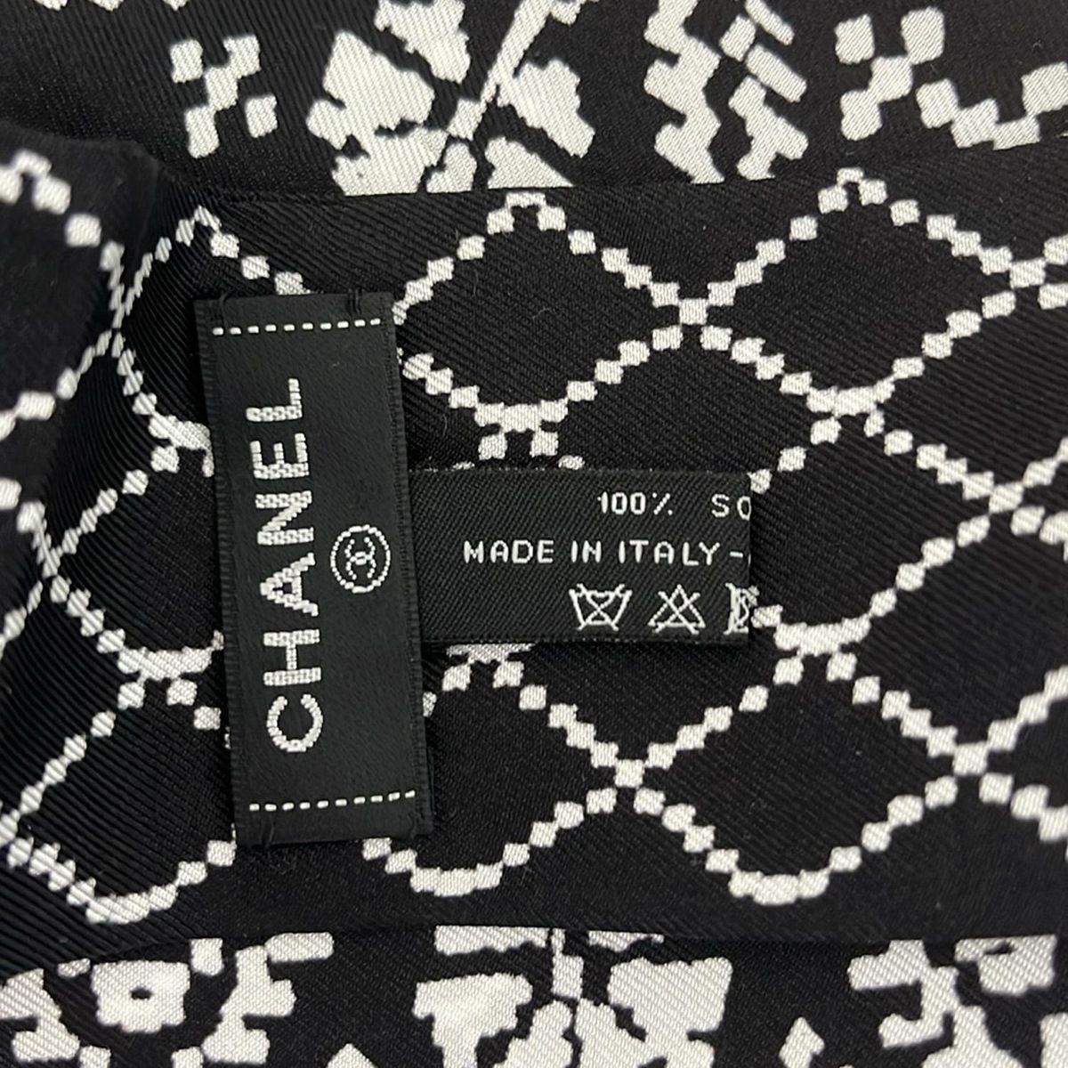 CHANEL(シャネル) スカーフ美品 - 黒×白 リボンスカーフ/ヘア
