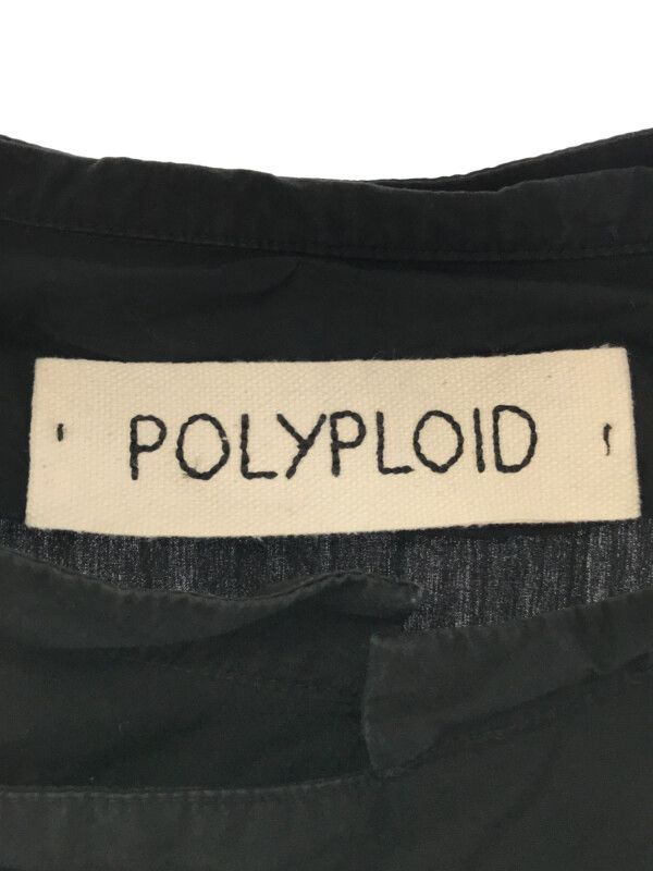 POLYPLOID ポリプロイド コットンダブルスタンドカラーシャツ ブラック