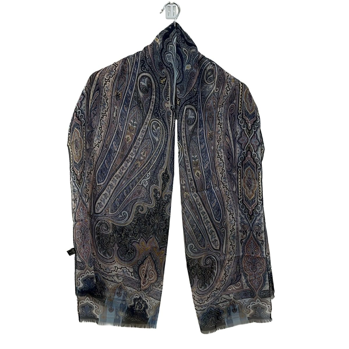 ETRO エトロ ストール ショール - ネイビー×ライトブルー×マルチ シルク