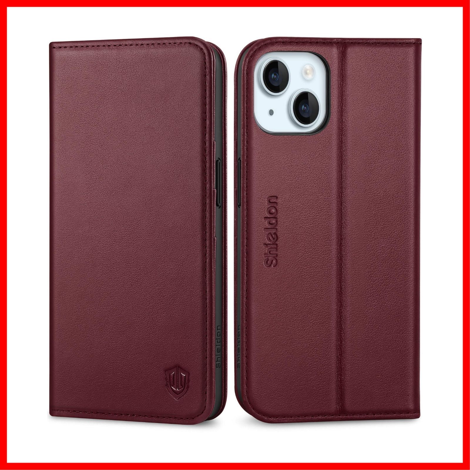 人気商品】SHIELDON iPhone 15 対応ケース 手帳型 本革 あいふぉん15 ... 【色: ブラウン】SHIELDON iPhone 15 対応ケース 手帳型 本革