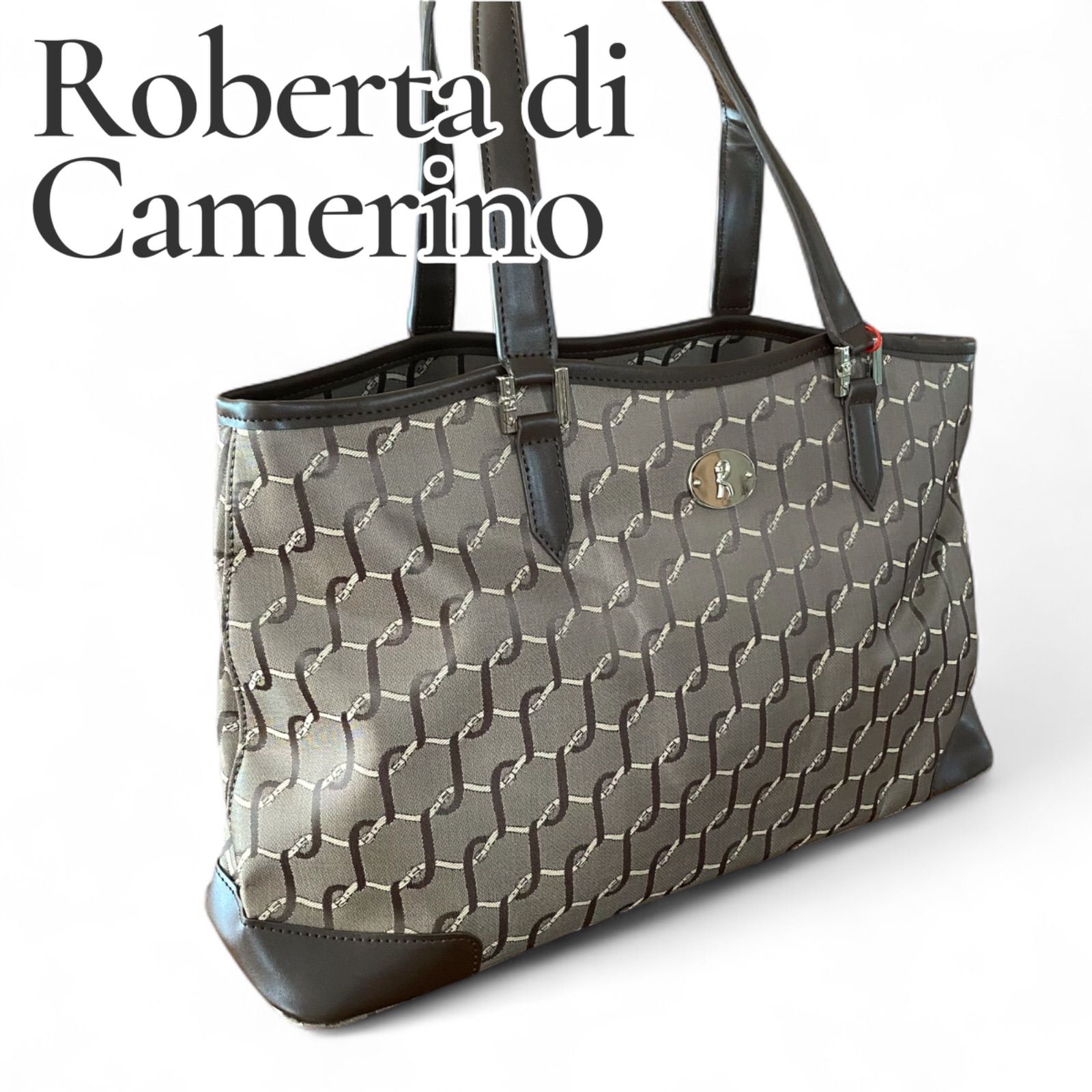 Roberta di Camerino ロベルタディカメリーノ ブラウン トートバッグ 