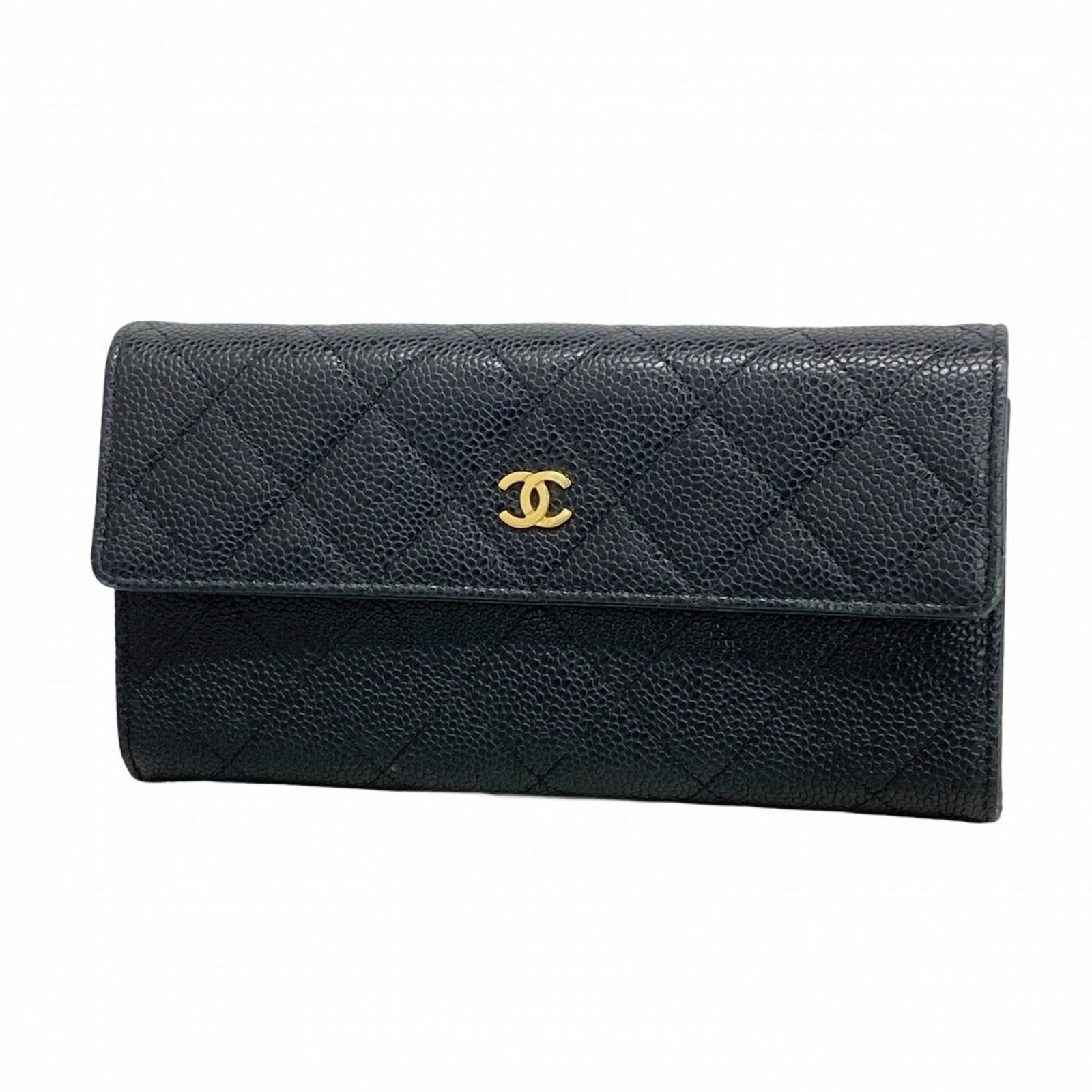 シャネル(Chanel) シャネル 長財布 マトラッセ キャビアスキン