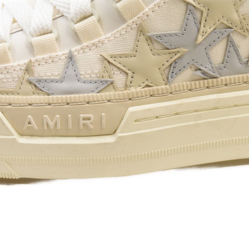 AMIRI (アミリ) STARS COURT HI スターデザインレザーハイカットスニーカー ホワイト