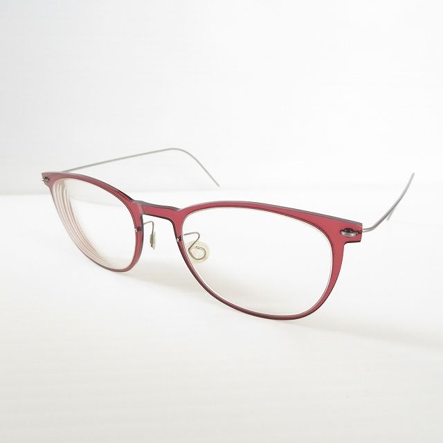 anzg リンドバーグ LINDBERG メガネフレーム081|B2D1 6529 47□20 140 デンマーク製 赤 シルバー 度入りレディース 943893