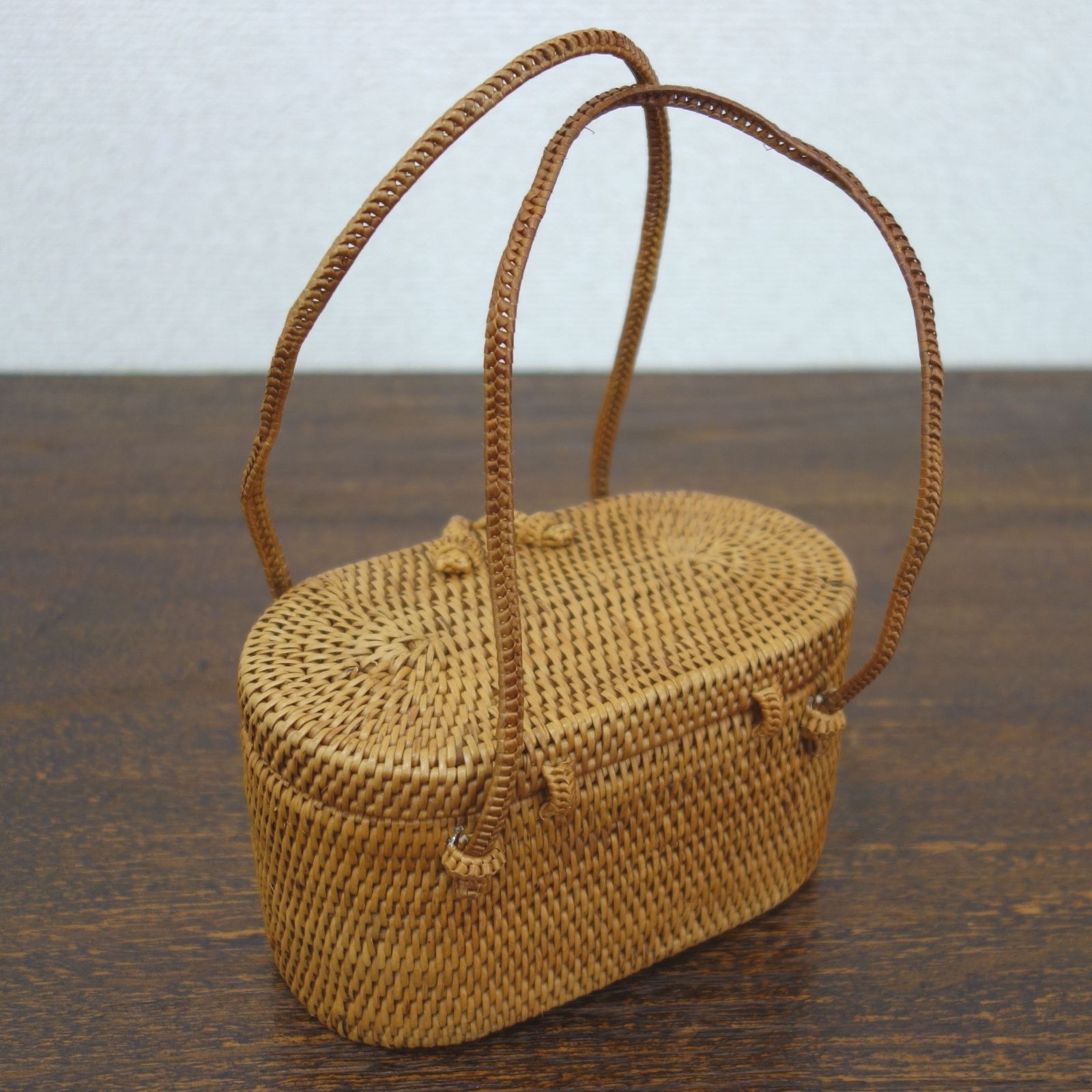 アタバッグ ミニ 蓋付きハンドバッグ カゴバッグ かごバッグ