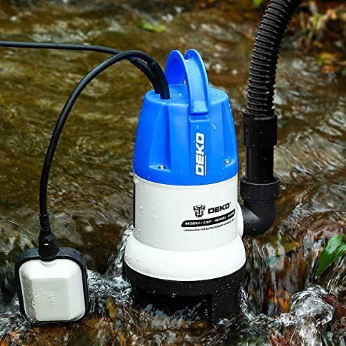 DEKO水中ポンプ 400W 底部入水式 排水ポンプ 最大吐出量 7500L/H 最大揚程5M 汚水 清水用ポンプ 50/60Hz兼用 家庭用  電動ポンプ 水耕栽培 ウォーターポンプ 水族館給水 散水ポンプ