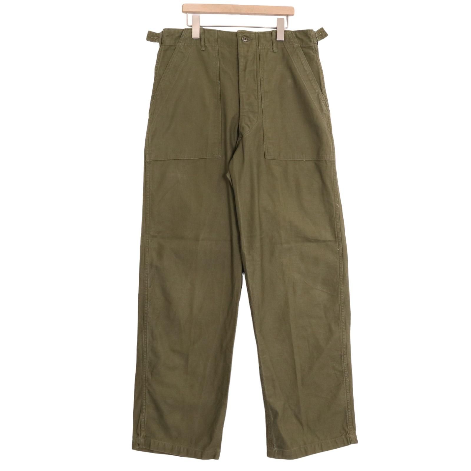 50年代 米軍実物 U.S.ARMY 初期型 ベイカーパンツ オリーブ (メンズ W32相当) 中古 古着 A0519