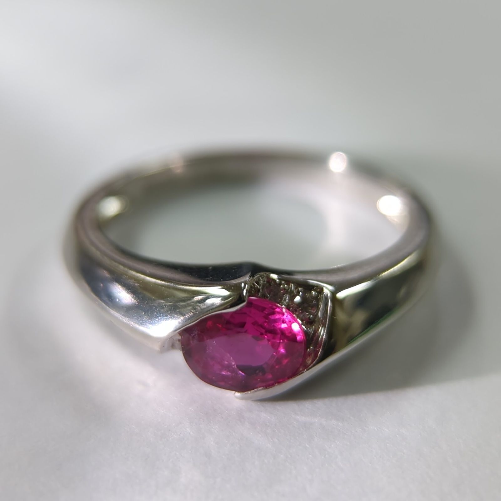 PT900 プラチナ ルビー 0.79ct ダイヤモンド 0.02ct リング 指輪 ruby 