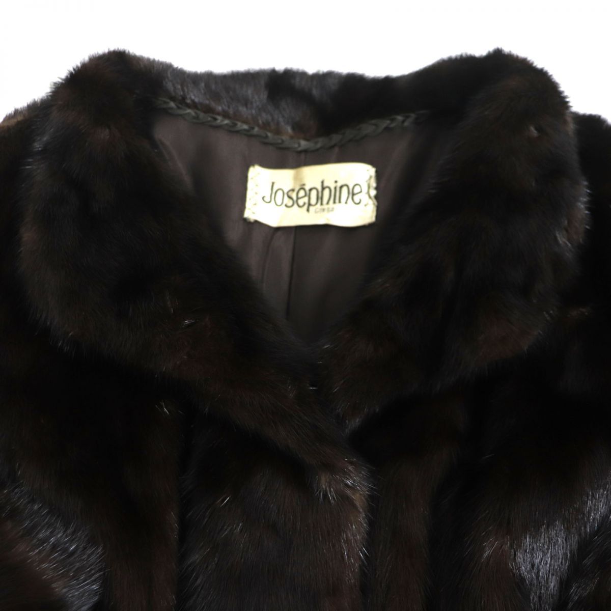 毛並み極美品☆MINK ミンク 本毛皮コート ダークブラウン 15号 毛質