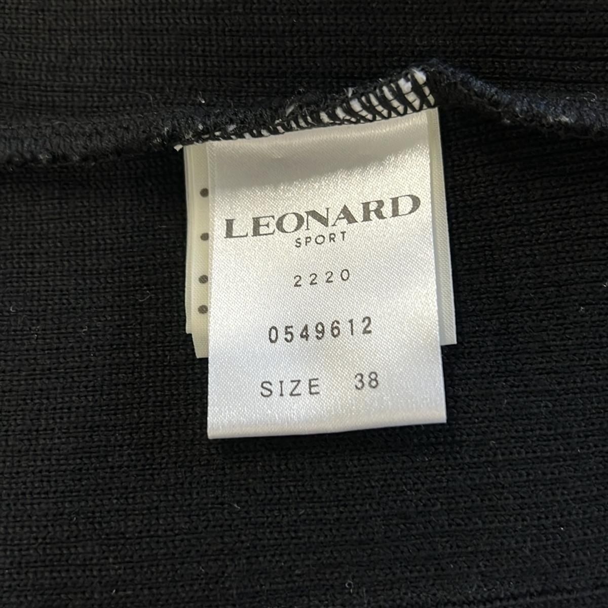 LEONARD SPORT(レオナールスポーツ) 長袖セーター サイズ38 M レディース - 黒×白×マルチ 長袖/ベロア/花柄 LEONARD SPORT(レオナールスポーツ) 長袖セーター サイズ38 M