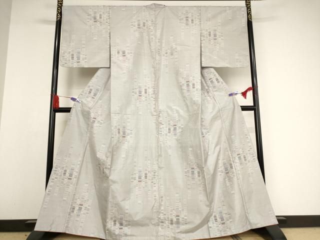 平和屋着物○本場大島紬 白大島 一元7マルキ 変わり間道 正絹 逸品