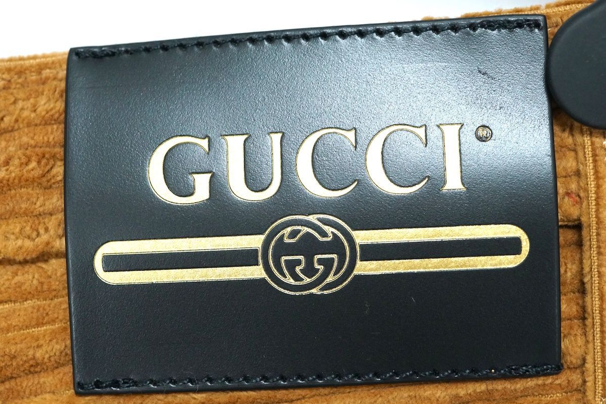 GUCCI グッチ コーデュロイ ワイドパンツ キャメル 32サイズ 626489  
