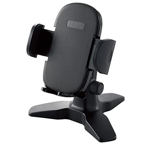 【新品・5営業日で発送】ELECOM エレコム スマホ用スタンド/ワンタッチホルダー/ショートタイプ/ブラック(P-DSCHOTBK)