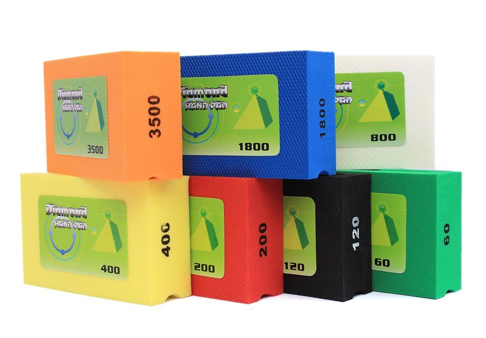 Z-LEAP ダイヤモンドハンド研磨パッド 7点セット ガラス御影石 大理石 コンクリートストーン サンディングと研磨用