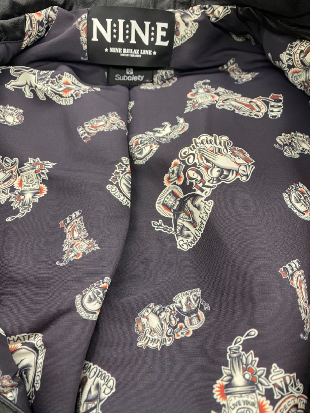 68.NINE RULAZ LINE Subciety シングルライダースジャケット XL【併売 