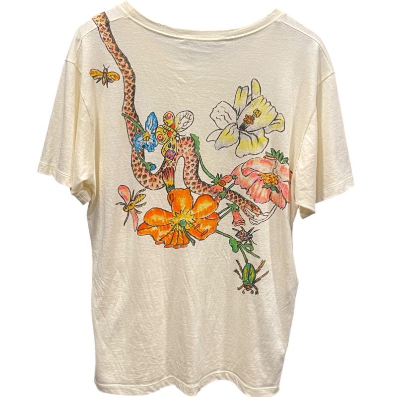 美品 GUCCI グッチ ロゴ タイガー プリント 半袖 Tシャツ アイボリー GUCCI グッチ ORIGINAL プリント オーバーサイズ ロゴ Tシャツ