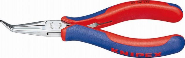 クニペックス(KNIPEX)エレクトロニクスプライヤー145mm45°ベントロングヘッド半丸型 3582-145