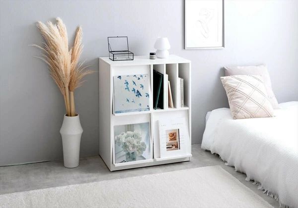 幅72cm フラップ扉 キャスター付き キャビネット リビング 収納 棚 ラック 本棚