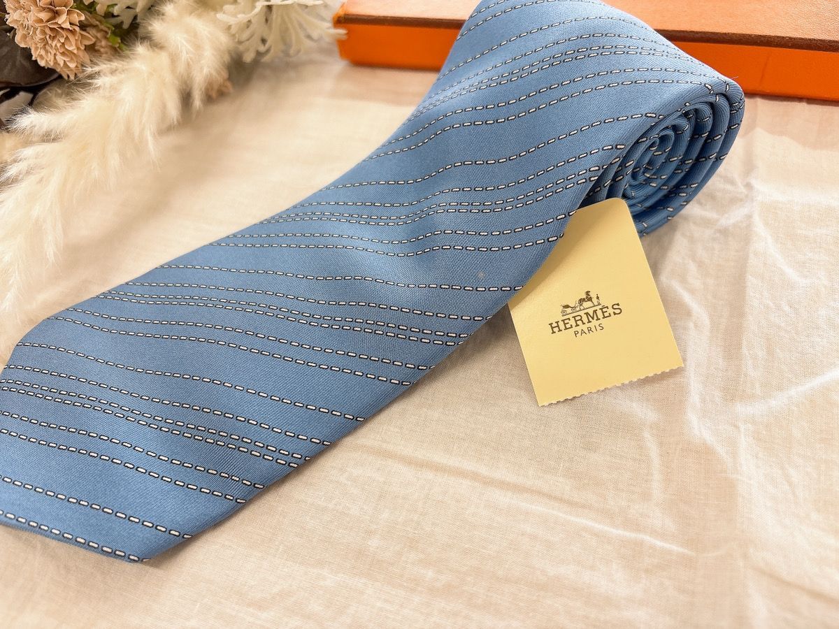 美品꧂ エルメス ネクタイ ファソネ H柄 ダイヤモンド ストライプ