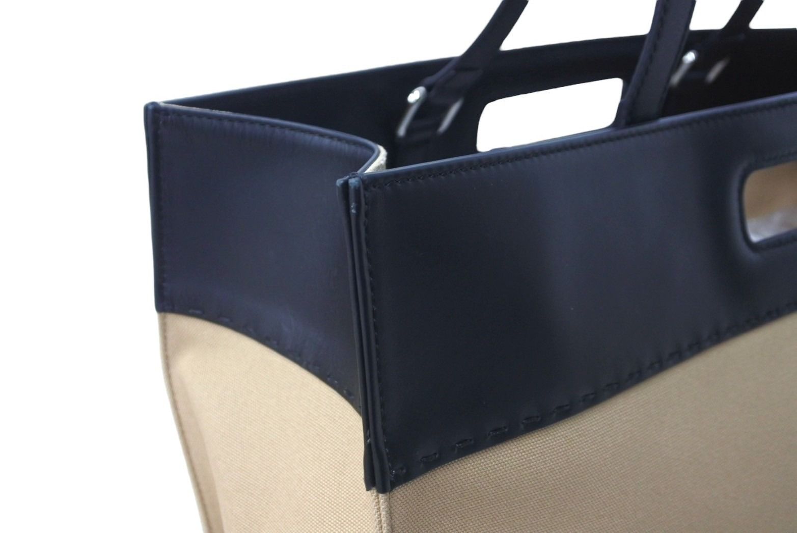 FENDI フェンディ トートバッグ 2WAY バイカラー キャンバス レザー 