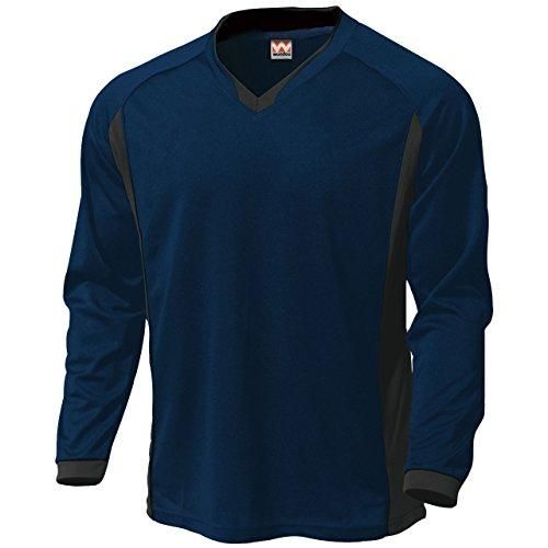 【新品・5営業日で発送】ウンドウ(Wundou) ベーシックロングスリーブサッカーシャツ　Ｐ－１９３０　ネイビー（０１）　サイズ：Ｍ