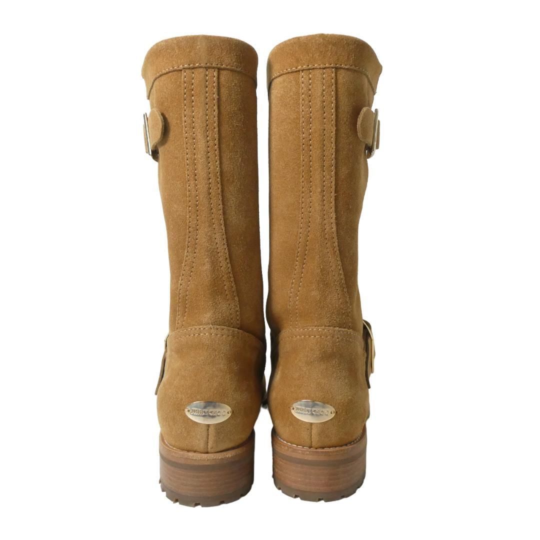 ジミーチュウ 37 1/2 24.5スエード エンジニア ブーツ ブラウン Jimmy Choo YOUTH ユース / ジミーチュウ バイカーブーツ 牛革 定番