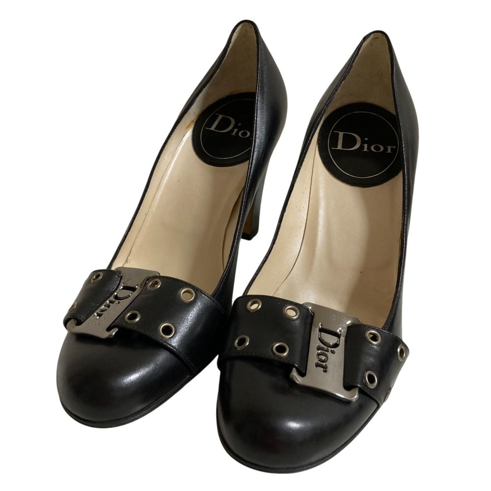 美品 Dior クリスチャンディオール ベルト レザー パンプス サイズ35.5  