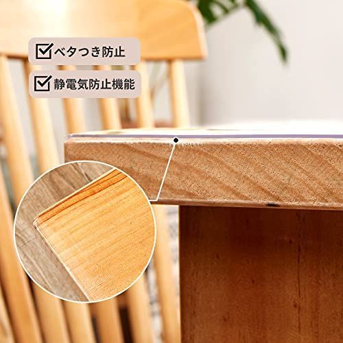 100x180cm_透明 厚さ1.0mm Deconovo テーブルクロス 透明 PVC製 長方形 厚さ1.0mm (100cmx180cm） ビニールクロス テーブルマット 撥水加工 耐久 汚れ防止 滑り止め 手入れ簡単