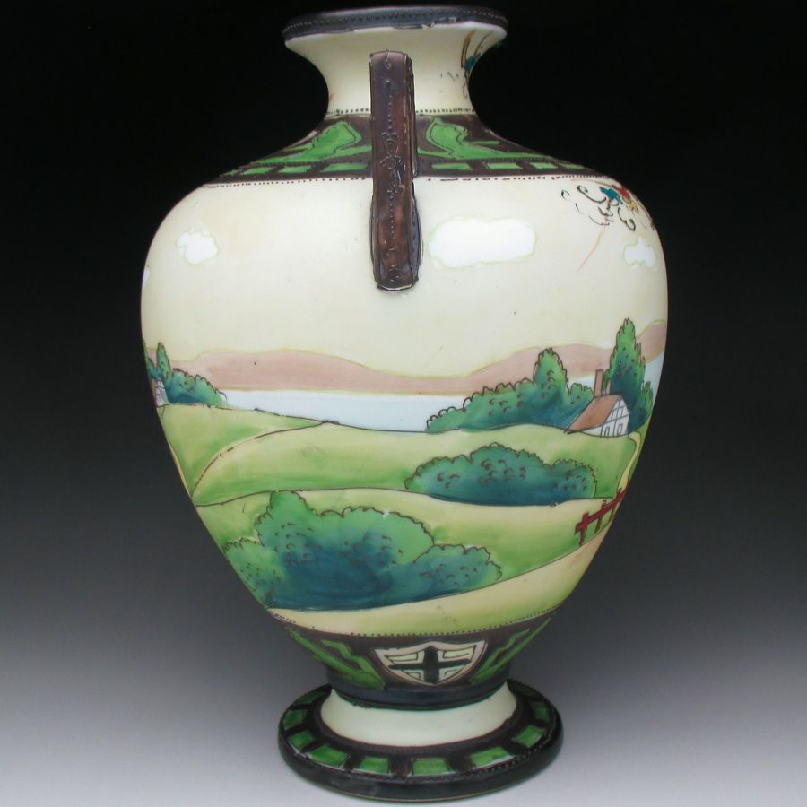 オールドノリタケ ウッドランド風景絵 花瓶 23cm - メルカリ