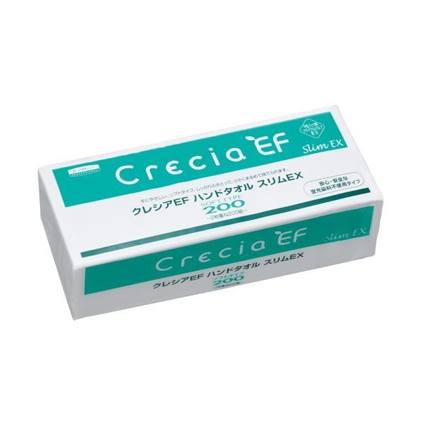まとめ クレシア EFハンドタオル スリムEX 200組 ×36パック ×3セット