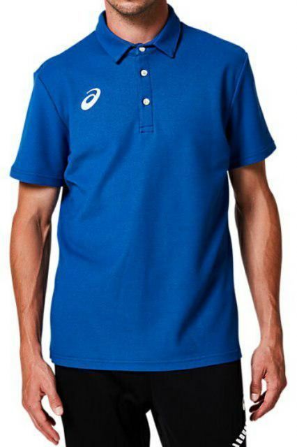 asics アシックス TEAM POLO SHIRT アシックスブルー S 2031E241 401 | スポーツ メンズ S ブルー 青 服 衣類 衣料品ウェア ウエア フィットネスウェア トップス ポロシャツ シャツ ベーシック 綿 ポリエ