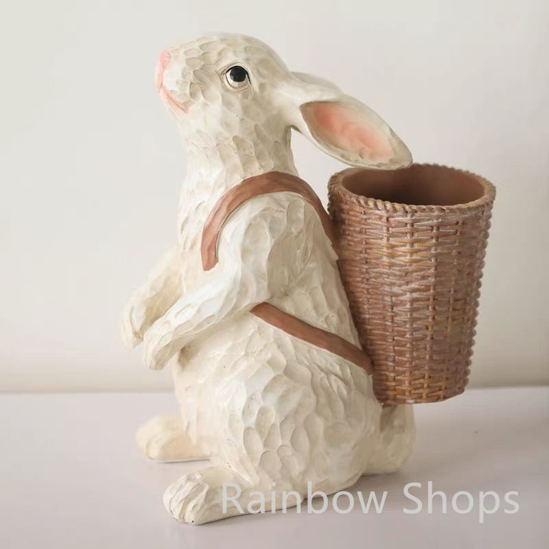 【新品未使用】うさぎの置物 植木鉢 ガーデニング 置物 おしゃれ 植木鉢 プランター 鉢植え 屋外 庭先 盆栽 インテリア雑貨 かわいい ウサギ置物 樹脂製nudhg160