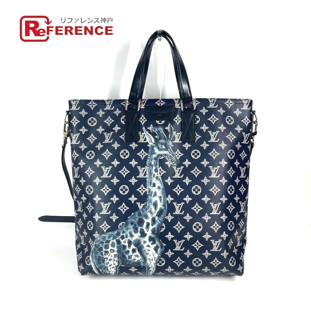 LOUIS VUITTON ルイヴィトン トートバッグ ジェイク アンド ディノス チャップマン M54127 モノグラムサバンナキャンバス アンクル ネイビー