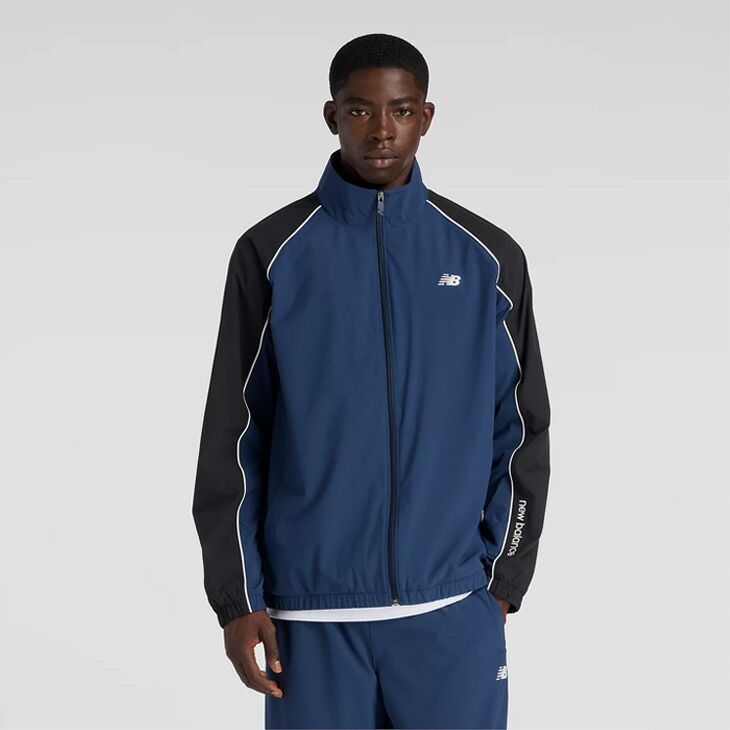 ニューバランス ウーブンジャケット メンズ Newbalance トラックジャケット 裏トリコット起毛 トレーニング スポーツウェア 裏起毛 アウター あたたかい メンズウエア|AMJ53171-NNY