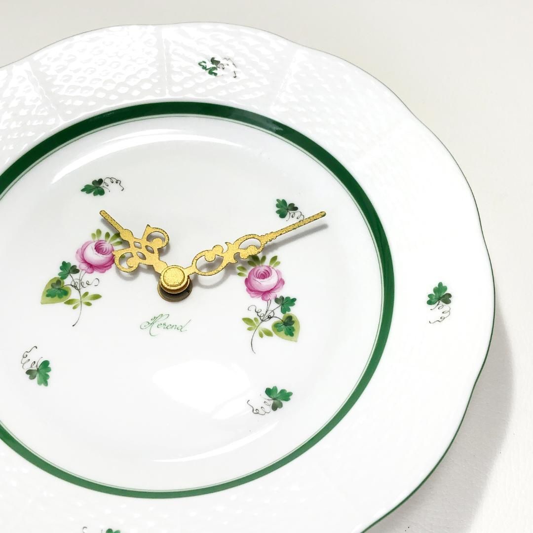 HEREND ヘレンド／ウィーンの薔薇 ウォールクロック 安い 23cm／陶器