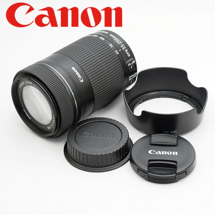 キヤノン Canon EF-S 55-250mm F4-5.6 IS STM 望遠レンズ 一眼レフ ...