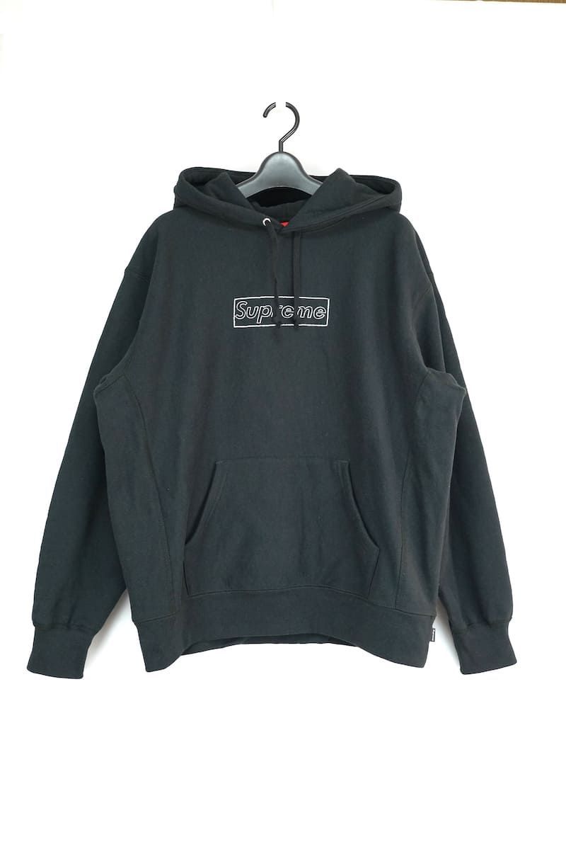 21SS Supreme KAWS Chalk Logo Hooded Sweatshirt Black シュプリーム ...