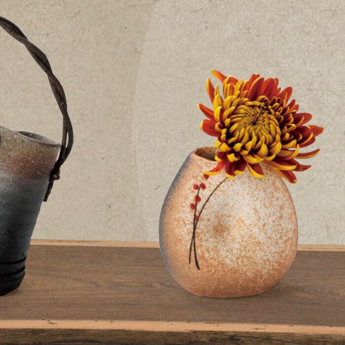 花瓶 陶器 8×5.5×高さ9cm 信楽焼 日本製 おしゃれ 壺 和風 花立て 花 
