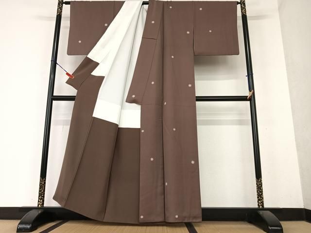 平和屋着物●上質な小紋　鹿の子丸文 　蛍暈し　憲法色　正絹　逸品　AAAY6405zg 平和屋着物○上質な小紋 鹿の子丸文 蛍暈し 憲法色 正絹 逸品