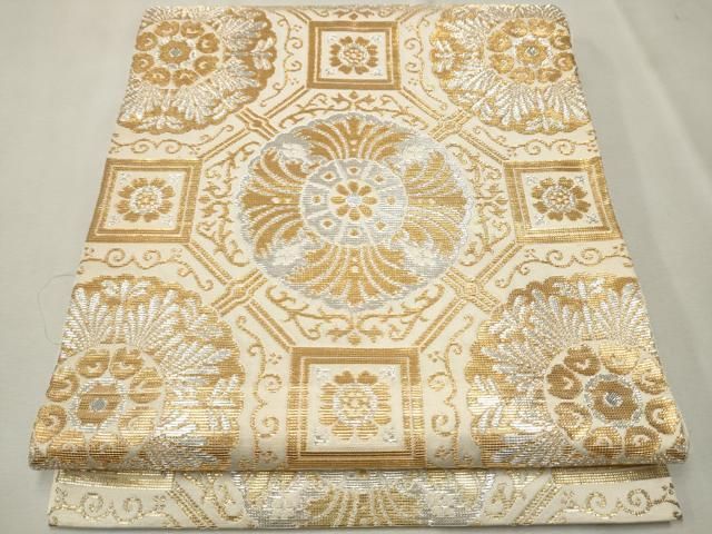 平和屋着物○龍村美術織物 たつむら 六通柄 本袋帯 洋花