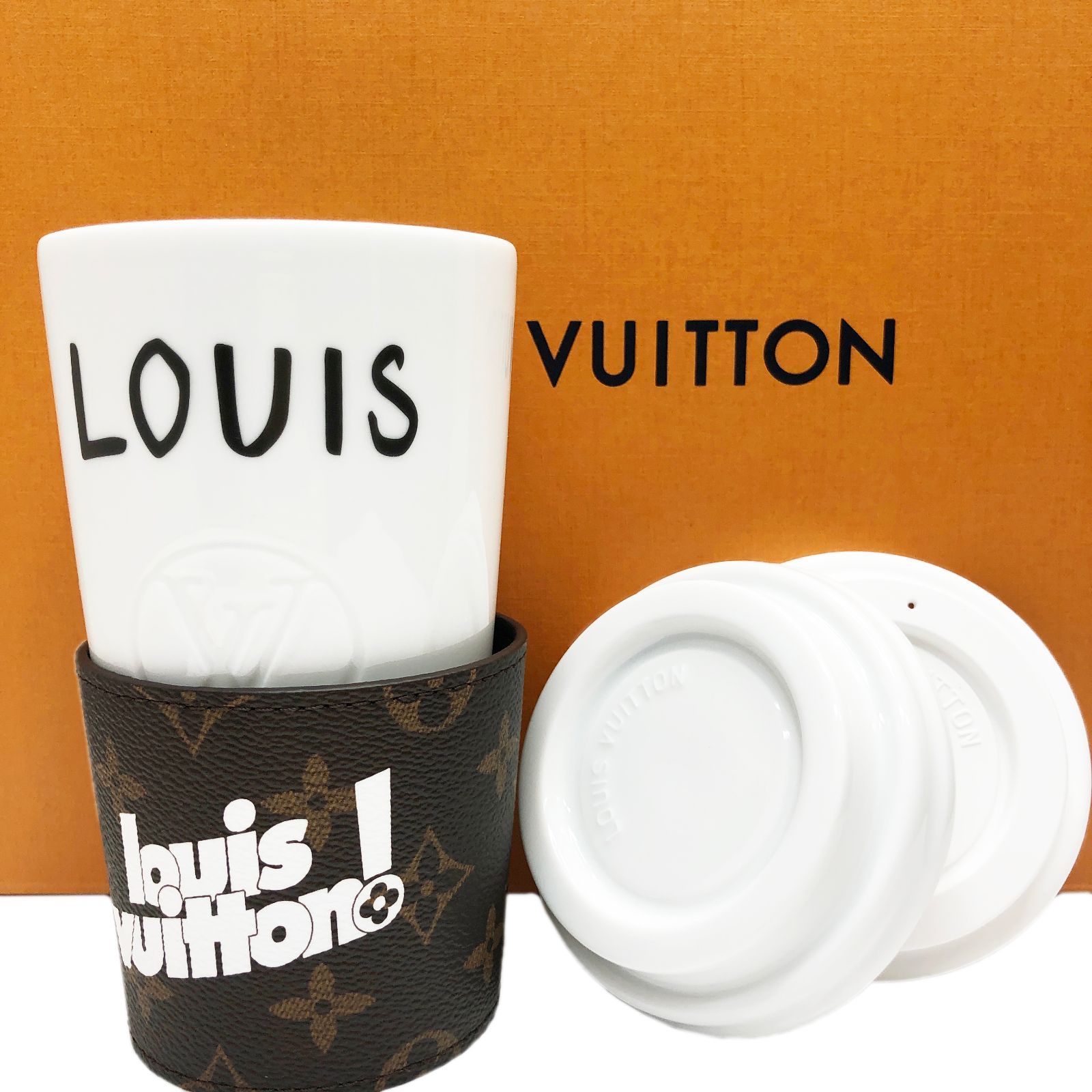 未使用 LOUIS VUITTON ルイヴィトン MONOGRAM CUP モノグラム カップルイ ギフティングコレクション ホワイト×ブラウン  GI0653