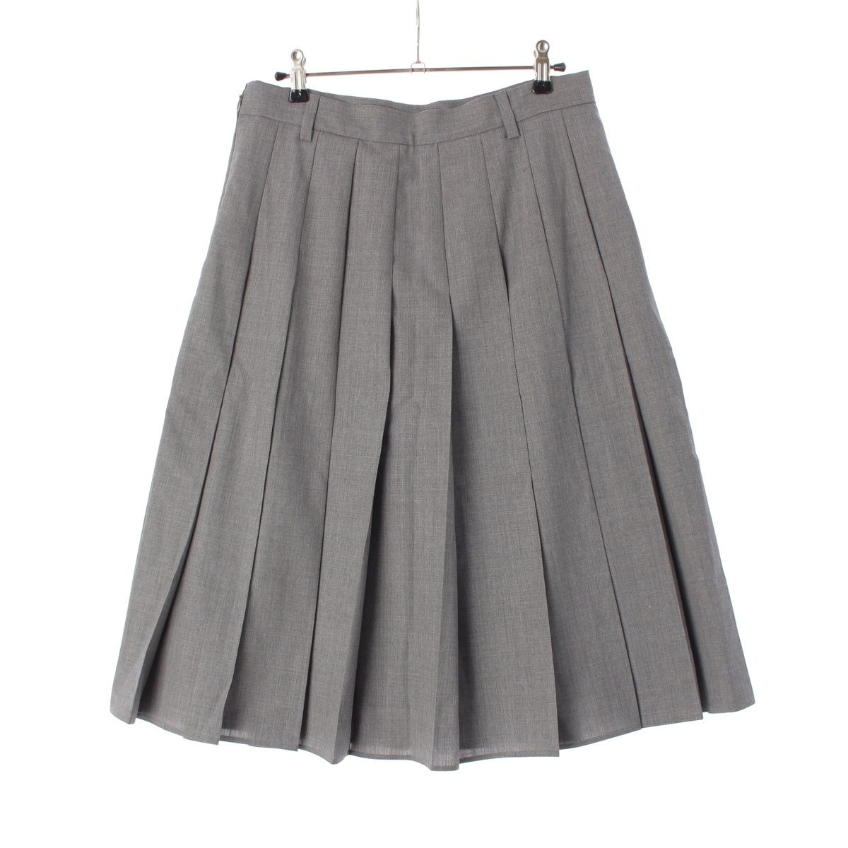 プラダ 24年 ウール プリーツ スカート ボトムス DNA91M グレー 42