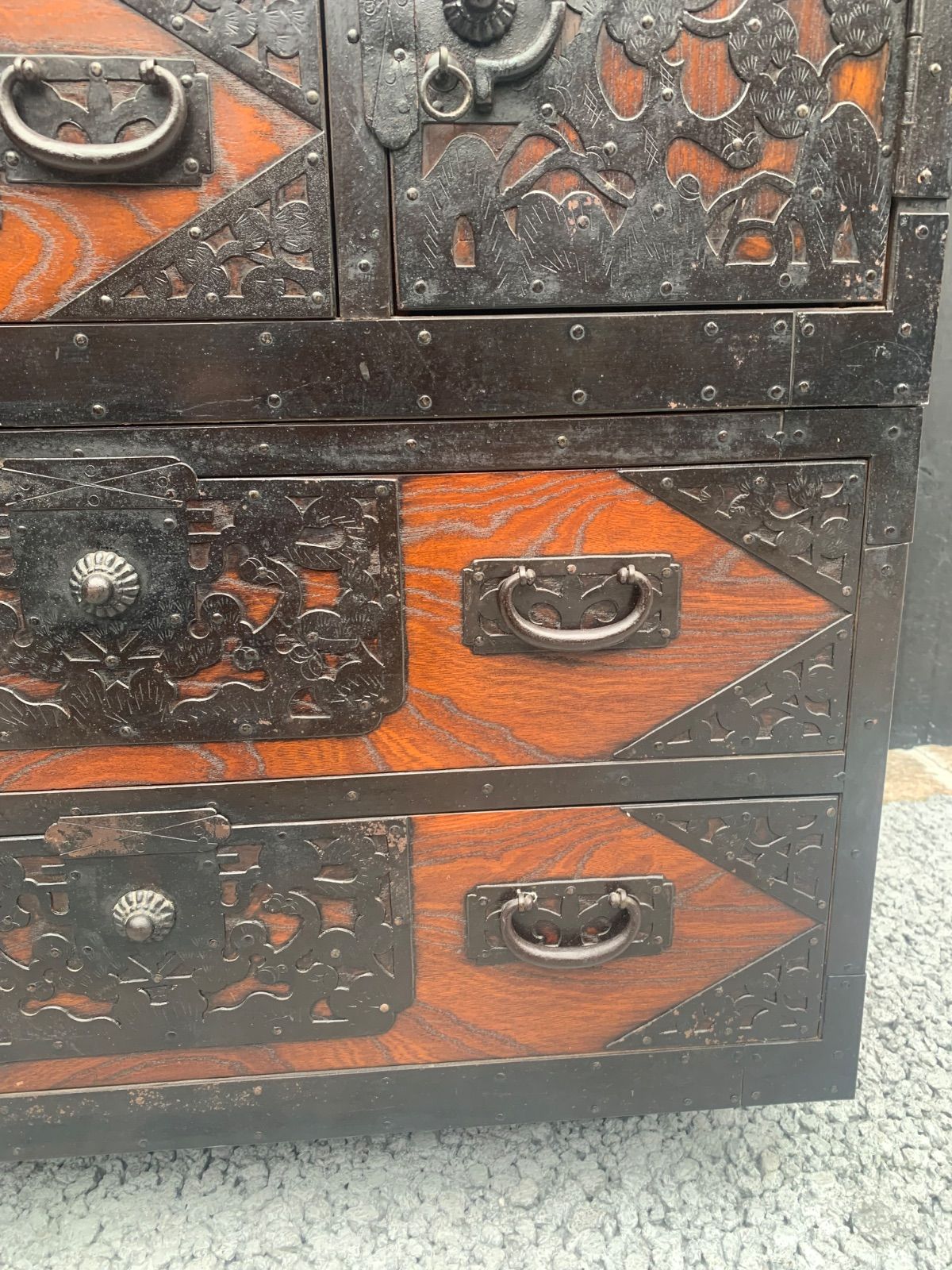 三丸民芸 古道具 和箪笥 棚 タンス チェスト 欅 天然木 家具 Oc102