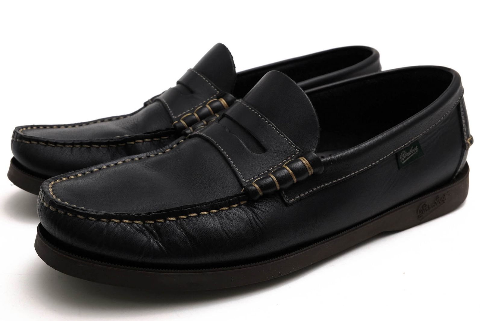 パラブーツ Paraboot コインローファー ペニーローファー シューズ 靴 メンズ 男性 男性用 レザー 革 本革 ブラック 黒 CORAUX コロー ビーフロール スリッポン モカシン