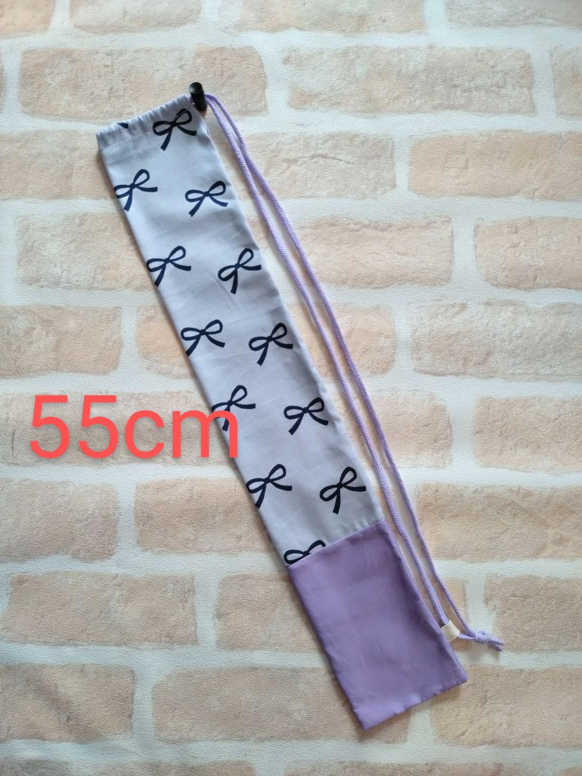 専用！　バトントワリング　バトンケース　キルティング　巾着　リボン　水色 ハンドメイド バトントワリング バトンケース 巾着 キルティング